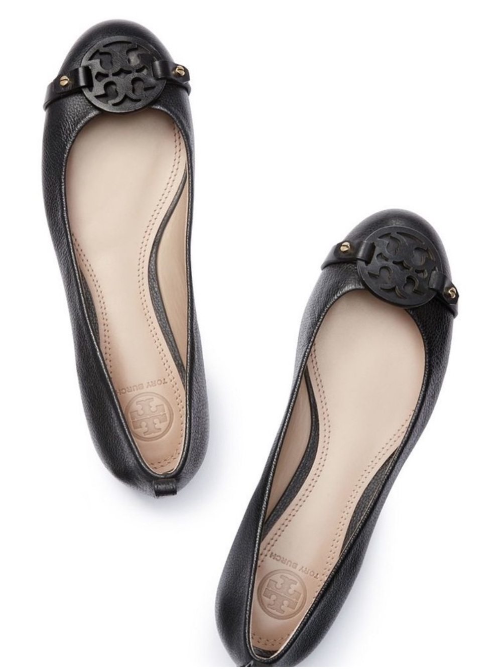 TORY BURCH Mini Miller Flat Micro Tumbled Leather Black